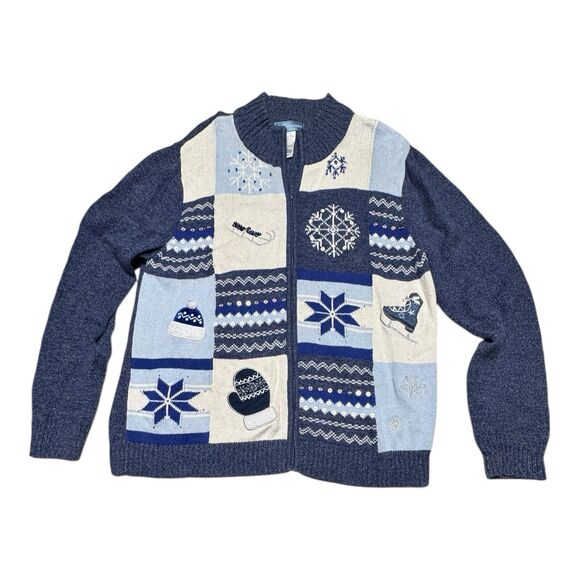 Classic Element Ladies Full Zip Winter Christmas Oversized Cardigan size Large - Picture 1 of 10